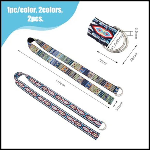 Polyester Jacquard Ribbon Belts, D-Ring Canvas Belt for Dress Pants main image 6